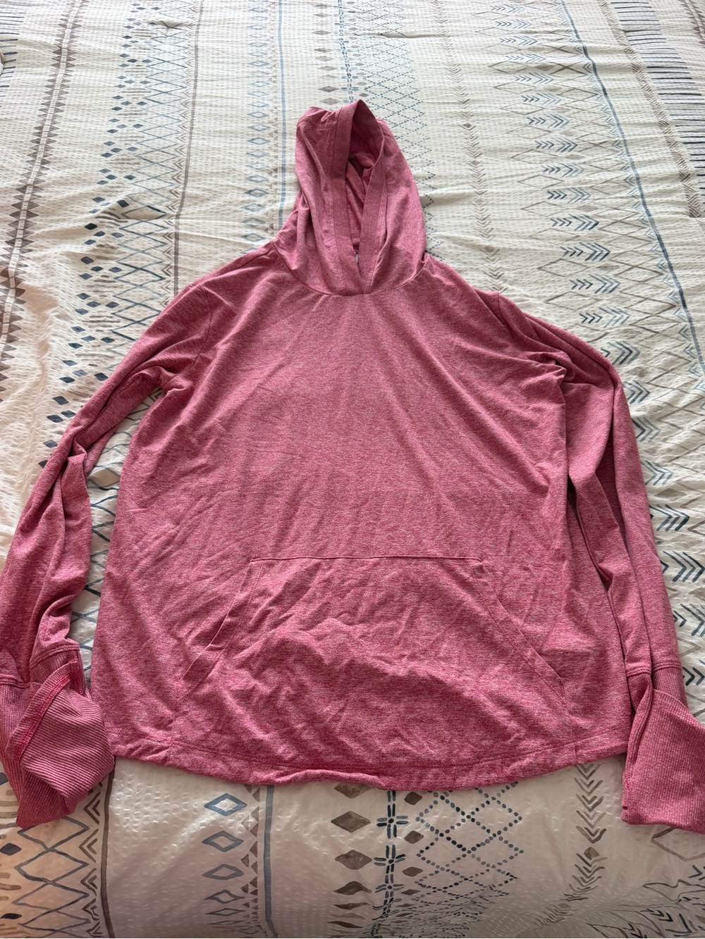 Athleta Girls Pink Lightweight Hooded Pullover